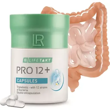 LR Pro 12+ Probiotika Kapsle (Pro dobré zdraví: 12 kmenů bakterií, až 1 miliarda bakterií v kapsli)