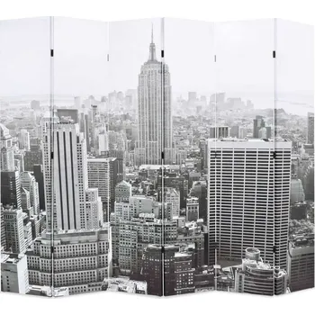 Paraván vidaXL Skládací paraván 228 x 170 cm New York by Day černobílý [245860]