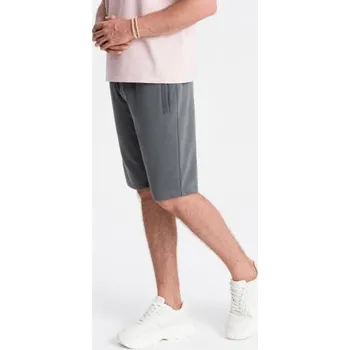 Pánské bavlněné teplákové šortky BASIC grafitové