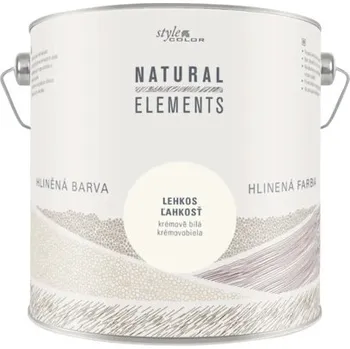 barva na zeď Jílová barva na zeď bez konzervantů StyleColor NATURAL ELEMENTS krémově bílá 2,5 l