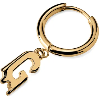 Náušnice Fahrenheit | Náušnice tavená ocel zlaté barvy iniciála G - Otsu