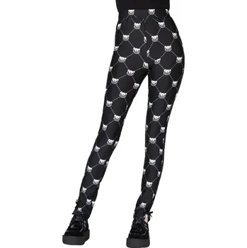 Dámské kalhoty kalhoty dámské (legíny) KILLSTAR x GLOOMY the Naughty Grizzly - Bone To Pick - Black - XL