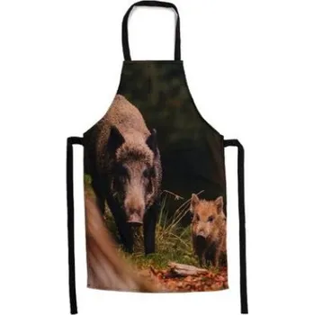 Kuchyňská zástěra E-myslivost Myslivecká zástěra - motiv divočák