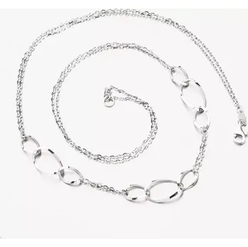 Náhrdelník Dámský náhrdelník bílé zlato 585 kroužky 15R-037 délka 45 cm