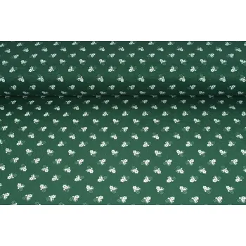 Plátno bavlněné, modrotisk XI., jemné kvítečky, krojovka, metráž, látky - zelená