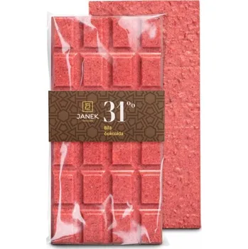 Cukrovinka JANEK Bílá ovocná čokoláda - jahodovo malinová 85 g
