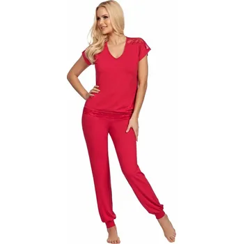 Dámské noční prádlo Dámské pyžamo Donna Lena Wineberry Barva: Bordó, Velikost: 2XL