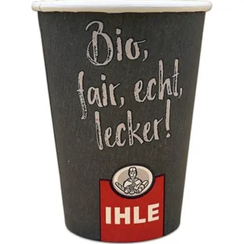 Jednorázové nádobí Papírový kelímek 0,30l Lecker - 410 ml, 14 OZ, ? 90 mm, BEZ PLASTŮ (50 ks) FSC Mix