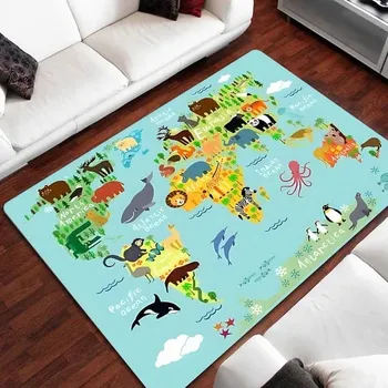 Koberec Dětský hrací protiskluzový koberec do pokoje | zvířata - 2,100 x 120 cm 39 x 47 palců