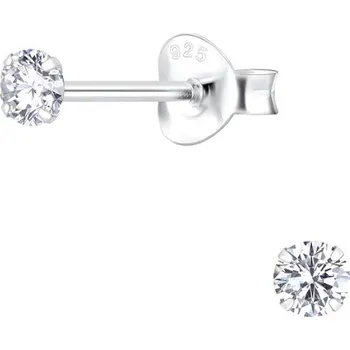 Náušnice Stříbrné náušnice se Zirkony 3 mm Ag 925/1000