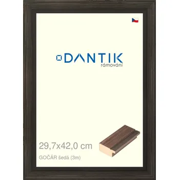 Rám na obraz DANTIK rámeček 29,7x42 | Gočár šedá (Plexi Čiré) (Vyrobeno s láskou u nás v DANTIKU)