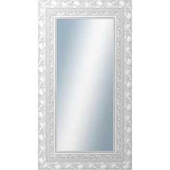 Zrcadlo DANTIK - Zarámované zrcadlo - rozměr s rámem cca 50x90 cm z lišty ROKOKO stříbrná házená (2881)