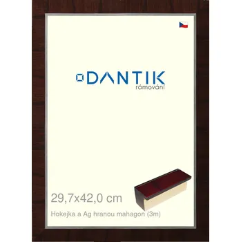 Rám na obraz DANTIK rámeček 29,7x42 | Hokejka a Ag hranou mahagon (Plexi Čiré) (Vyrobeno s láskou u nás v DANTIKU)