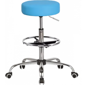 LZ 21SP EXT židle lékařská, HR sedák, kříž chrom, kruh pro nohy, ekokůže modrá