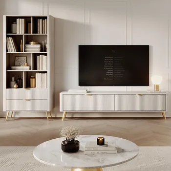 Obývací stěna Obývací stěna LANTE b | sestava A | 2 díly | béžová/zlatá