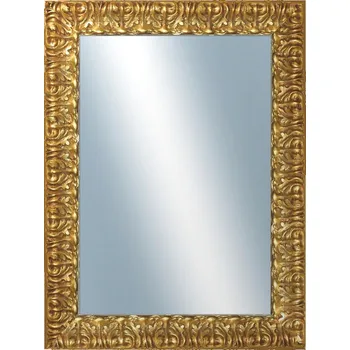 Zrcadlo DANTIK - Zarámované zrcadlo - rozměr s rámem cca 60x80 cm z lišty ZVRATNÁ zdobná zlatá (2888)