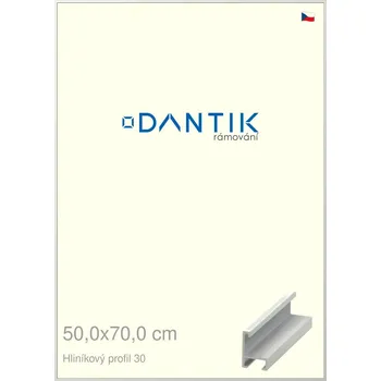 Rám na obraz DANTIK rámeček 50x70 | ALU profil 6030 Bílá matná (Plexi Čiré) (Vyrobeno s láskou u nás v DANTIKU)