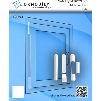Stavební výplň Sada krytek ROTO pro 1-křídlé okno - bílá