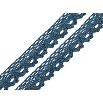 Stuha Krajková stuha 28mm petrolejová (Bavlněná krajka šíře 28mm paličkovaná petrolejová)