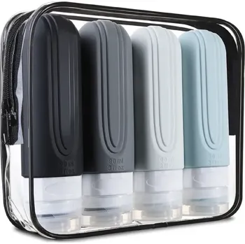 Take it shop Silikonové cestovní lahvičky 90ml - sada 4ks Pořadí: 01 - šedá (grey)