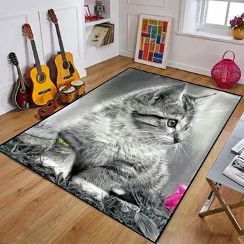 Koberec Protiskluzový koberec do dětského pokoje | styl kočka - 6,40 x 120 cm 16 x 47 palců