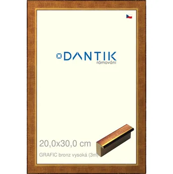 Rám na obraz DANTIK rámeček 20x30 | GRAFIC bronz vysoká (Sklo Čiré) (Vyrobeno s láskou u nás v DANTIKU)