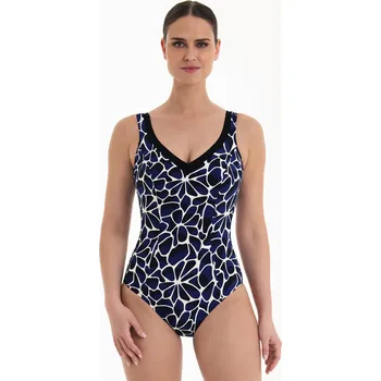 Dámské plavky Dámské jednodílné plavky Gabriella 7488 465 Tmavé modrá s bílou - Anita tmavě modrá s bílou 105E/50