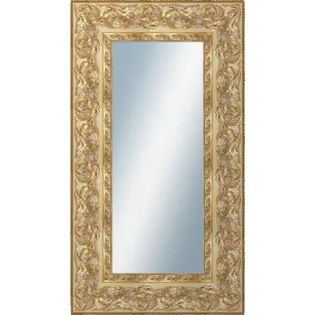 Zrcadlo DANTIK - Zarámované zrcadlo - rozměr s rámem cca 50x90 cm z lišty KŘÍDLO zdobné zlaté (2890)