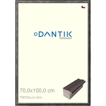 Rám na obraz DANTIK rámeček 70x100 | TRITON cín (Plexi Čiré) (Vyrobeno s láskou u nás v DANTIKU)