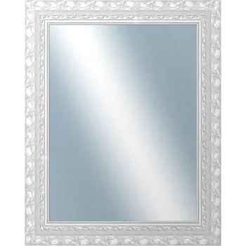 Zrcadlo DANTIK - Zarámované zrcadlo - rozměr s rámem cca 80x100 cm z lišty ROKOKO stříbrná házená (2881)