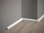 Mardom Decor Podlahová lišta – HLADKÁ, tvrdý plast PolyForce (HD Polymer), základní bílý nátěr (přetíratelný), 18 x 18 x 2000 mm