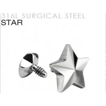 Piercing Microdermal - ozdobná část - hvězda 4 mm