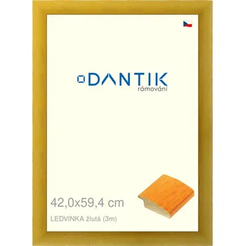 Rám na obraz DANTIK rámeček 42x59,4 | LEDVINKA žlutá (Plexi Čiré) (Vyrobeno s láskou u nás v DANTIKU)
