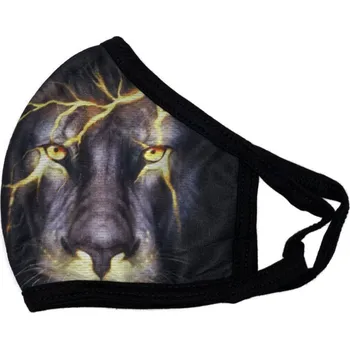 rouška Delami Bavlněná rouška 2-vrstvá, černá lev
