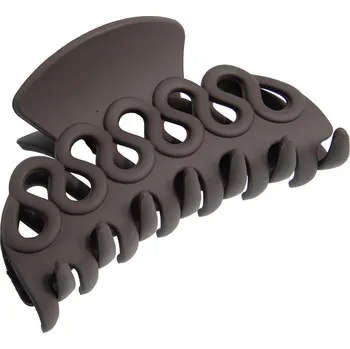 Spona do vlasů - skřipec s esovitým vzorem, tmavě hnědé barvy 8000915-2