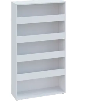 Knihovna KNI 30 regál knihovnický, zvýšený okraj polic, 1450x800x300, bílá