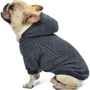 Dámský svetr Surtep Animals Svetr s kapucí Bulldog Barva: Šedá, Velikost: S