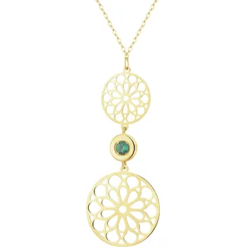 Náhrdelník Zlatý náhrdelník se zirkony, anker - rozety - AP538-4721