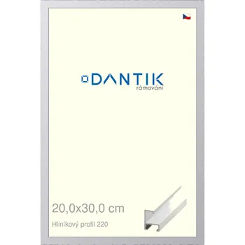 Rám na obraz DANTIK rámeček 20x30 | ALU profil 6220 Bílá matná (Sklo Čiré) (Vyrobeno s láskou u nás v DANTIKU)