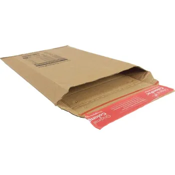 Obálka Kartonová obálka, vnitřní šířka 185 mm, délka 270 mm, sklady - 50 mm, hnědá mikrovlna