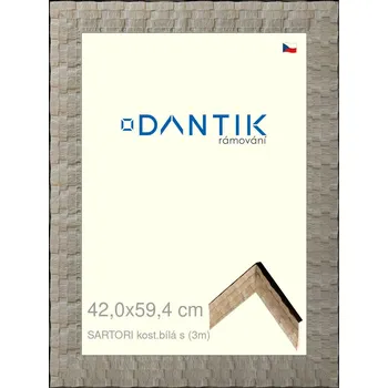 Rám na obraz DANTIK rámeček 42x59,4 | SARTORI kost.bílá s (Plexi Čiré) (Vyrobeno s láskou u nás v DANTIKU)