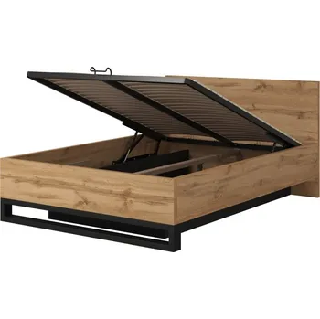 Postel SIGUNI postel 140x200 cm s úložným prostorem, dub wotan +možnost VÝNOSU + vyzvednutí ZDARMA