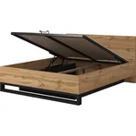 SIGUNI postel 160x200 cm s roštem a úložným prostorem, dub wotan + vyzvednutí ZDARMA