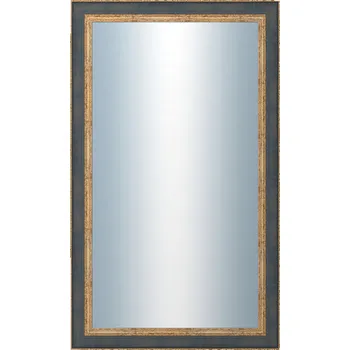 Koupelnový nábytek DANTIK - Zarámované zrcadlo - rozměr s rámem cca 60x100 cm z lišty ZVRATNÁ modrozlatá plast (3068)