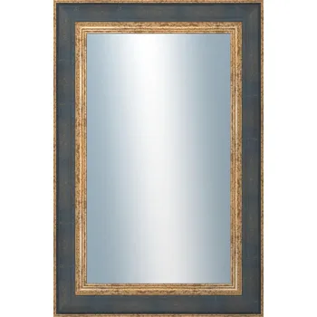 Koupelnový nábytek DANTIK - Zarámované zrcadlo - rozměr s rámem cca 40x60 cm z lišty ZVRATNÁ modrozlatá plast (3068)