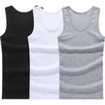 Pánské tílko 3v1 sada 100% bavlna Velikost: XXS, Barva (Varianta): Gray Gray Černá