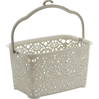 Odpadkový koš Mega Plast, Košík na kolíčky MONAKO, 13 × 23,5 × 15,5 cm, světle šedý