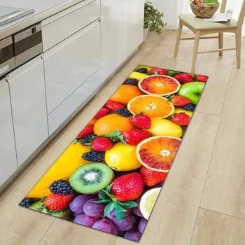Koberec Kuchyňský protiskluzový koberec s 3D potiskem jahod - 6,40 x 120 cm 16 x 47 palců