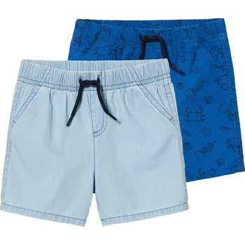 Chlapecké kraťasy lupilu® Chlapecké kraťasy s BIO bavlnou, 2 kusy (50/56, světle modrá / tmavě modrá)