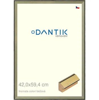 Rám na obraz DANTIK rámeček 42x59,4 | INCLINATA colori béžová (Plexi Čiré) (Vyrobeno s láskou u nás v DANTIKU)